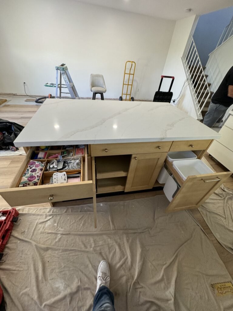 custom shaker island cabinets with storage Carlsbad
