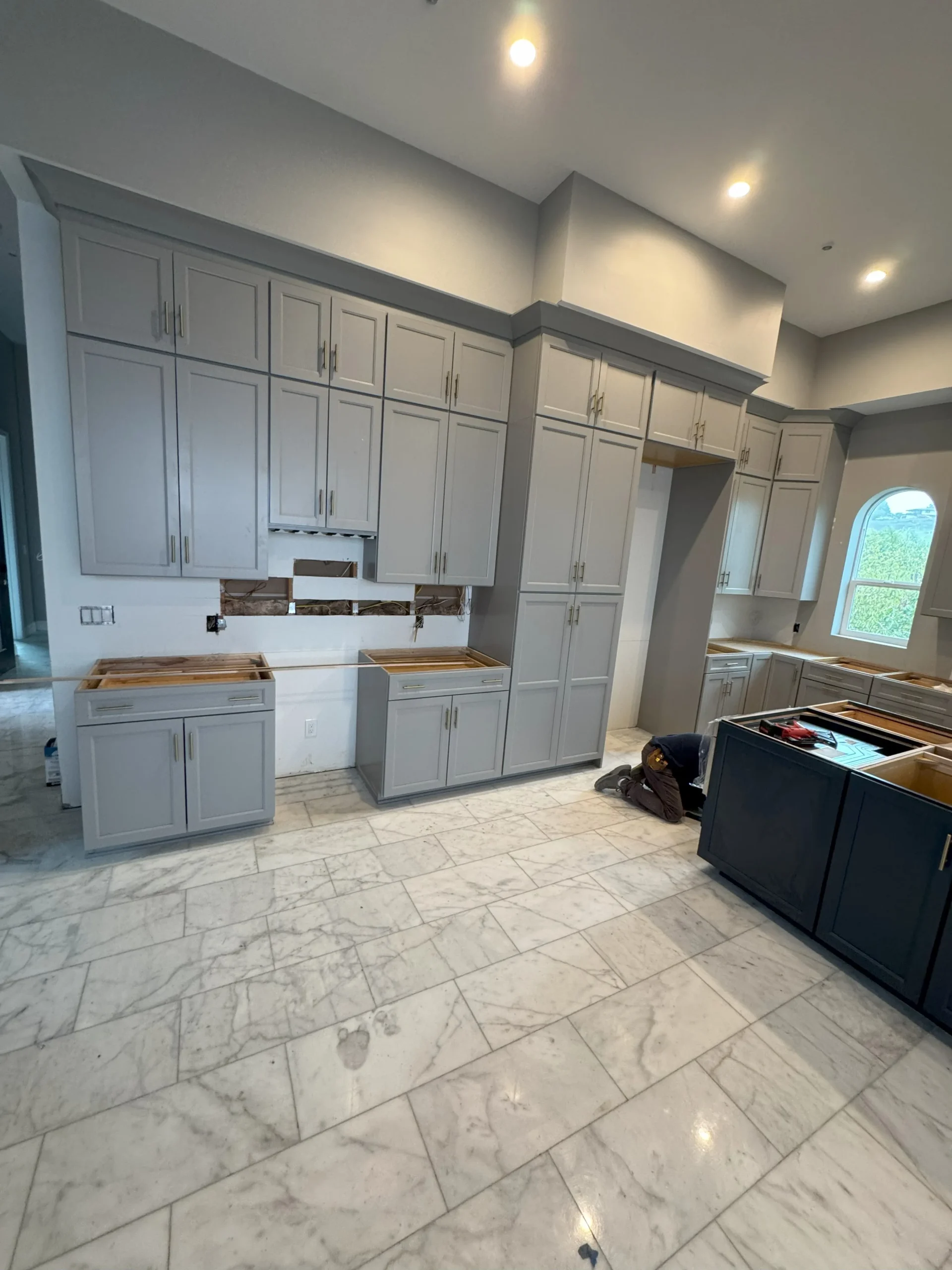 two-tone shaker cabinet installation Fallbrook