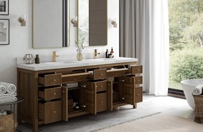 Woodworker crafting custom cabinetry for a luxury home