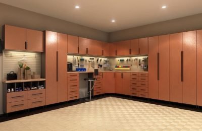 Modern garage storage by Reza Custom Cabinet & Vanity