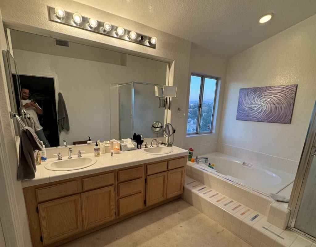 Luxury bathroom remodel in Rancho Santa Fe with custom cabinetry
