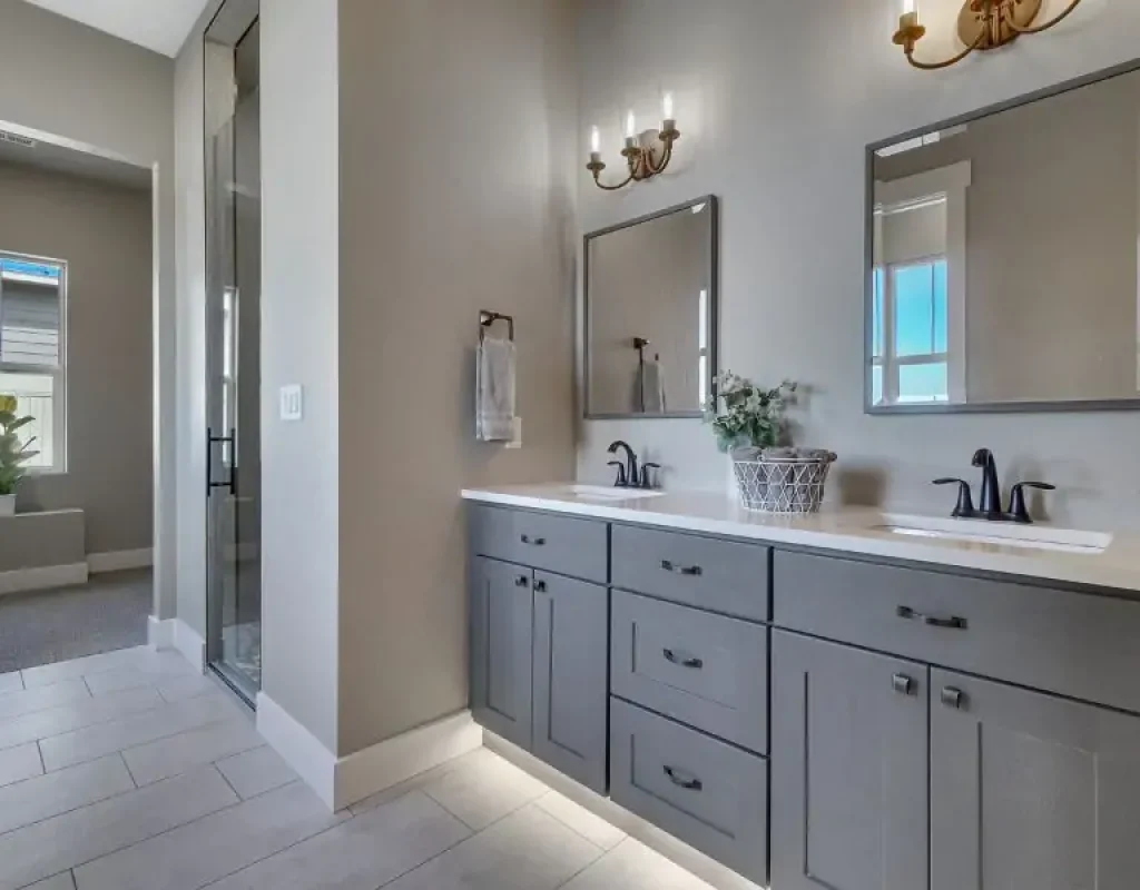 Custom bathroom cabinets installation in San Marcos CA home
